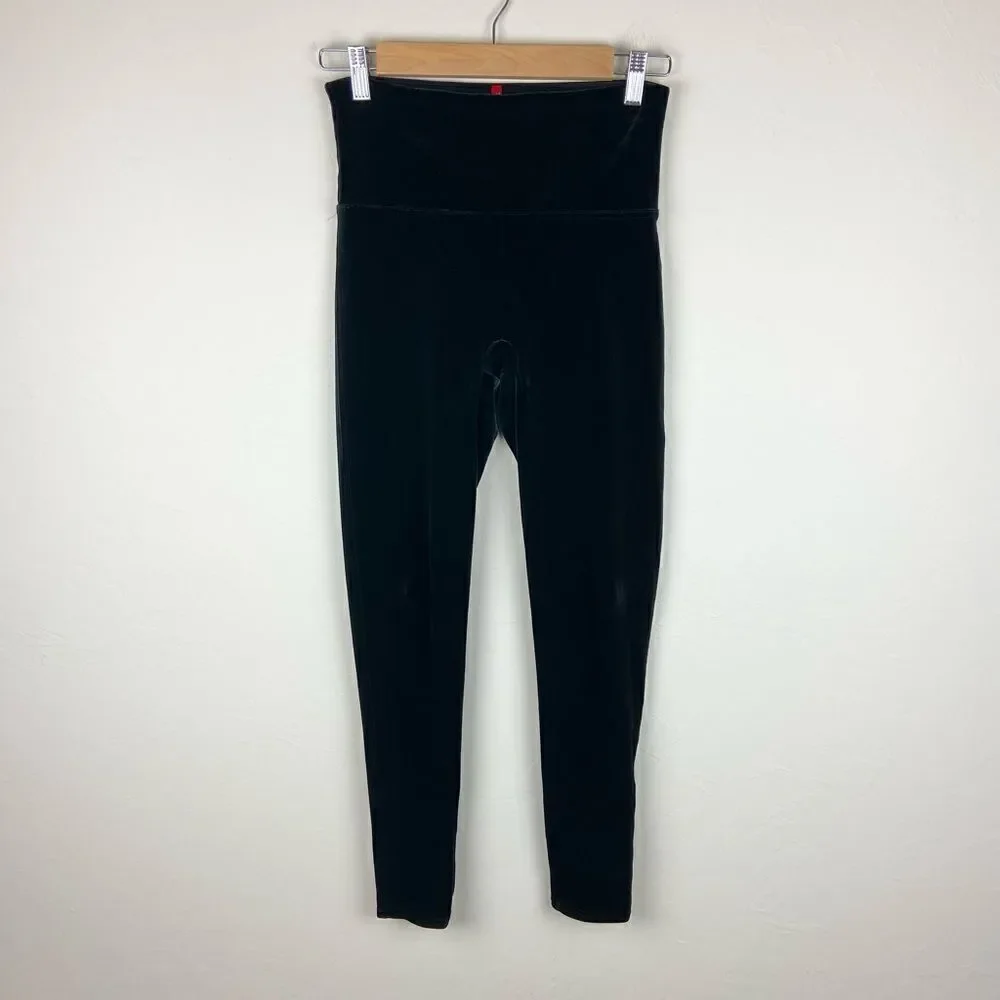 Spanx High-Waisted Velvet Seamless Leggings - Black
